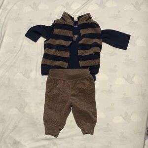 Carter's Navy and Brown Baby Boy Outfit